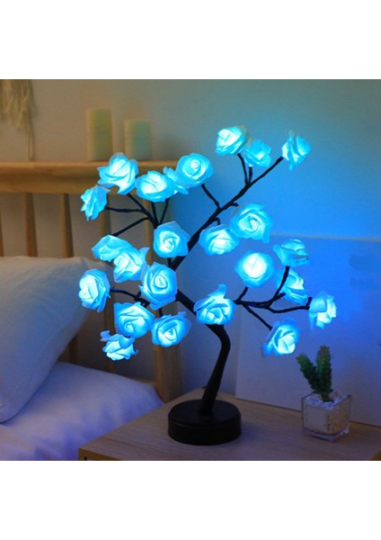 24 LED Güller Çiçek Ağacı Işıkları Rgb 17 Renk Lamba Anneler Günü Gece Lambası Ev Partisi Noel Düğün Dekorasyon (Yurt Dışından)