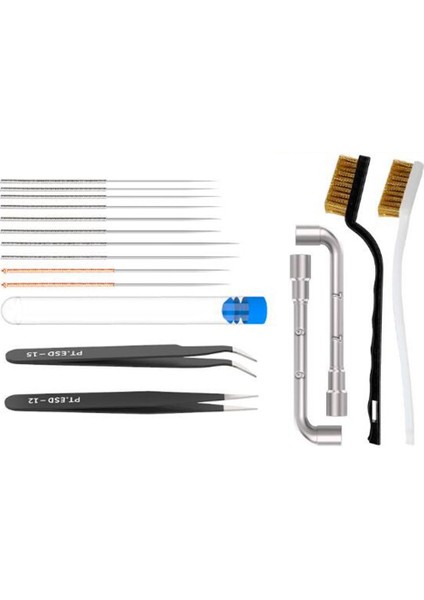 3D Yazıcı Temizleyici Aracı Bakır Tel Fırça Diş Fırçası Memesi Temizleme Iğnesi 3D Yazıcı Parçaları Temizleme Aracı Anahtarı Seti (Yurt Dışından)