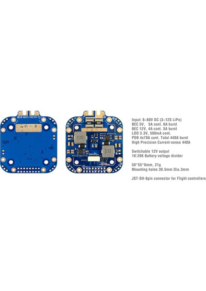 Mateksys FCHUB-12S V2 Hub Güç Dağıtım Kartı Pdb 5V ve Amp, 12V Bec Dahili 184A Akım Sensörü (Yurt Dışından)