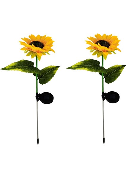2pcs Ayçiçeği Şeklinde Güneş LED Işık, Kazıklı Bahçe Su Geçirmez Dekorasyon, Açık Avlu Çim Için Uygun (Yurt Dışından)