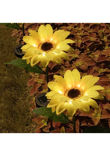 2pcs Ayçiçeği Şeklinde Güneş LED Işık, Kazıklı Bahçe Su Geçirmez Dekorasyon, Açık Avlu Çim Için Uygun (Yurt Dışından) fırsatları