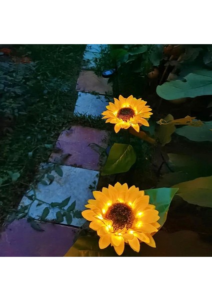 2pcs Ayçiçeği Şeklinde Güneş LED Işık, Kazıklı Bahçe Su Geçirmez Dekorasyon, Açık Avlu Çim Için Uygun (Yurt Dışından) indirimleri
