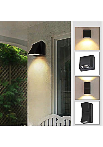 3W Modern Minimalist Açık Su Geçirmez Duvar Lambası LED Açık Bahçe Işık Kapı Işık Balkon Balkon Bahçe Işık Sıcak Beyaz (Yurt Dışından)