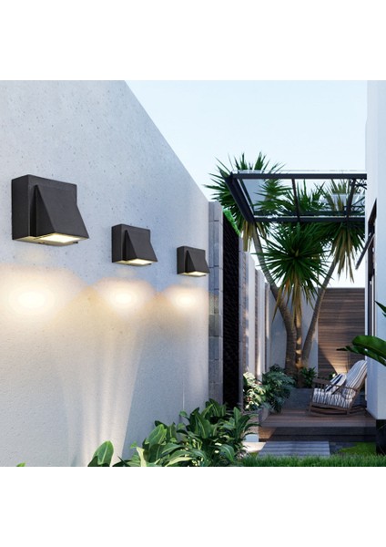 3W Modern Minimalist Açık Su Geçirmez Duvar Lambası LED Açık Bahçe Işık Kapı Işık Balkon Balkon Bahçe Işık Sıcak Beyaz (Yurt Dışından)