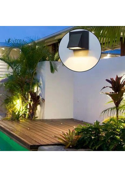 3W Modern Minimalist Açık Su Geçirmez Duvar Lambası LED Açık Bahçe Işık Kapı Işık Balkon Balkon Bahçe Işık Sıcak Beyaz (Yurt Dışından)