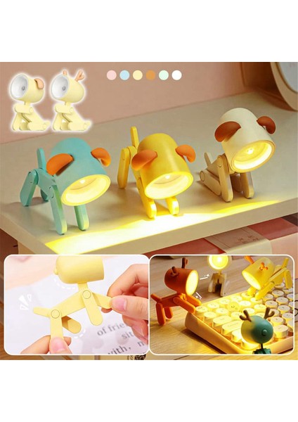 Çocuklar Için 6pcs Mini Gece Lambası, Sevimli Küçük Lamba Köpek Şekli Gece Çalışması Seyahat Için Taşınabilir Okuma Kitabı Lambaları (Yurt Dışından)