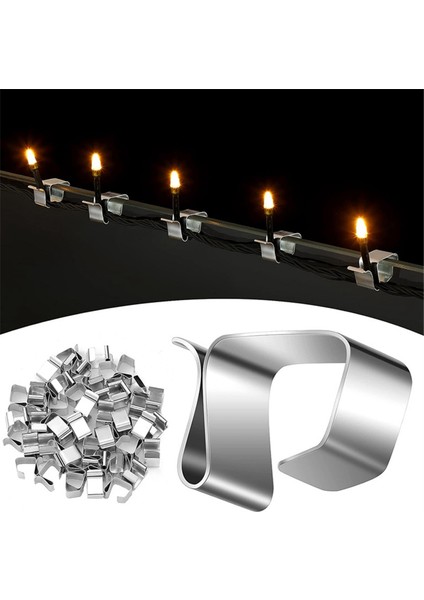 50 Adet Noel Işıkları Oluk Kancaları Galvanizli Tatil Işıkları Çatı Kancaları Noel Işık Klipleri Noel Işık Oluk Askılarıb (Yurt Dışından)