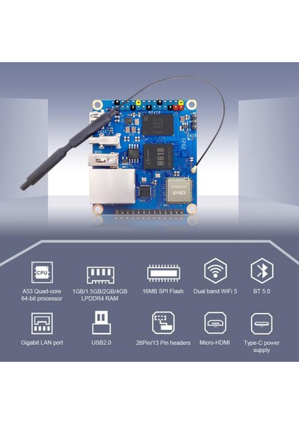 Zero 3 Geliştirme Kurulu Için 1 GB Ram H618 Wifi5+Bt 5.0 Gigabit Lan, Android 12 DEBIAN12 UBUNTU22.04 (Yurt Dışından) fiyatları