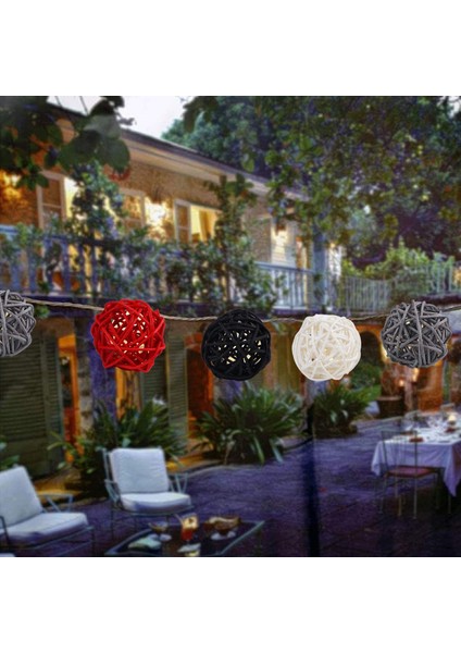 2 Inç Rattan Topları Dekoratif Ev Dekor Için Dıy Dolgu Süs Düğün Masa Dekorasyonu (Siyah, Gri, Kırmızı, Beyaz) (Yurt Dışından)