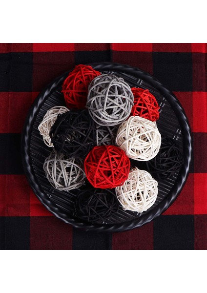 2 Inç Rattan Topları Dekoratif Ev Dekor Için Dıy Dolgu Süs Düğün Masa Dekorasyonu (Siyah, Gri, Kırmızı, Beyaz) (Yurt Dışından)