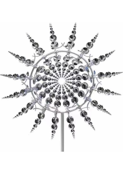 Yeni Benzersiz ve Büyülü Metal Yel Değirmeni 3D Rüzgar Enerjili Kinetik Heykel Çim Metal Rüzgar Güneş Spinners (Yurt Dışından)