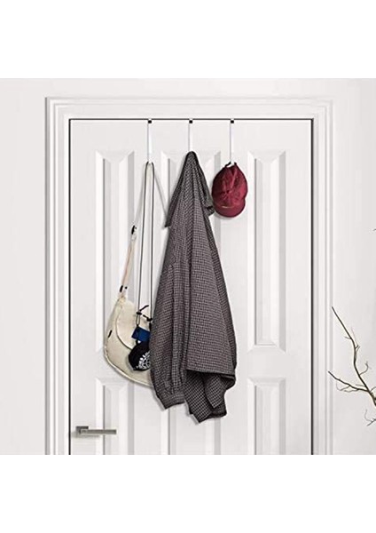 Giysileri Asmak Için Kapı Üstü Kancaları, 6 Paket Askı Yumuşak Kauçuk Yüzey Çizilmeleri Önler, Banyo Için Kapı Kancası Siyah (Yurt Dışından)