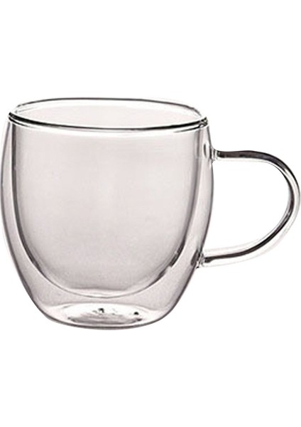 Şeffaf Cam Kahve Fincanı Süt Viski Çay Çift Isıya Dayanıklı Kokteyl Votka Şarap Kupa DRINKWARE-200ML (Yurt Dışından)