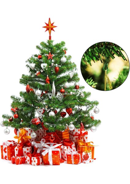Noel Ağacı Süslemeleri, Noel Çelengi, Süs ve Işık Askıları Asmak Için 50 Paket Plastik Yeşil Biblo Kancaları (Yurt Dışından)