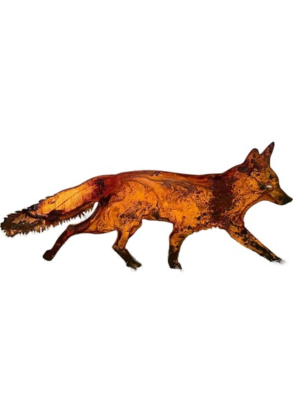 Kazıklı Rustik Metal Tilki Bahçe Dekorasyonu-Ormanlık Hayvanlar Bahçesi-Doğum Günü Hediyesi-Sanat Heykeller B (Yurt Dışından)