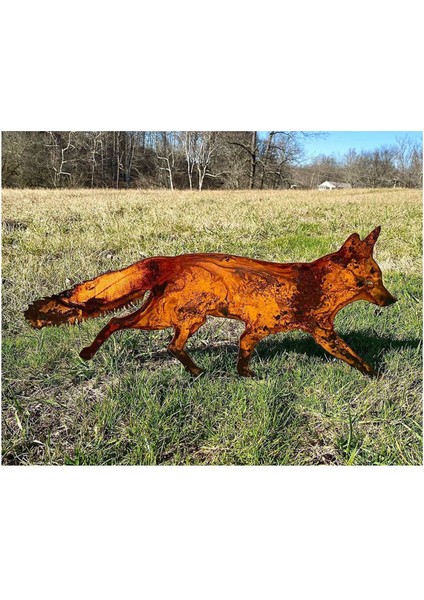 Kazıklı Rustik Metal Tilki Bahçe Dekorasyonu-Ormanlık Hayvanlar Bahçesi-Doğum Günü Hediyesi-Sanat Heykeller B (Yurt Dışından) fiyatları