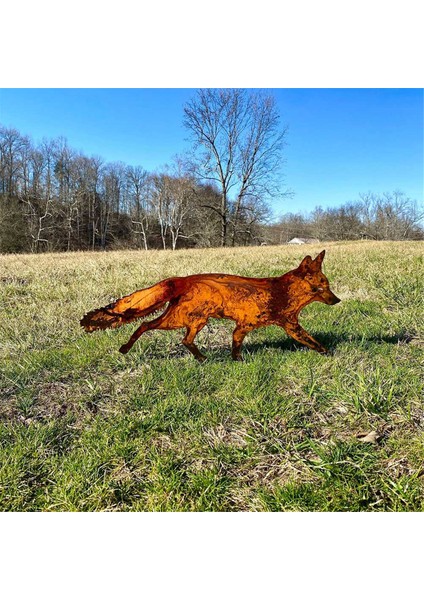 Kazıklı Rustik Metal Tilki Bahçe Dekorasyonu-Ormanlık Hayvanlar Bahçesi-Doğum Günü Hediyesi-Sanat Heykeller B (Yurt Dışından) fırsatları
