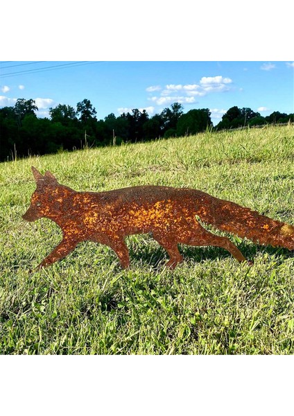 Kazıklı Rustik Metal Tilki Bahçe Dekorasyonu-Ormanlık Hayvanlar Bahçesi-Doğum Günü Hediyesi-Sanat Heykeller B (Yurt Dışından) indirimleri