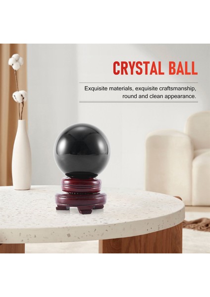 80MM Doğal Siyah Küre Kristal Top Şifa Taşı Tabanlı (Yurt Dışından)