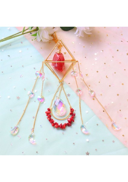 Kristal Suncatcher Pencere Için Prizmalar ile Renkli Güneş Yakalayıcı Dekor Gökkuşağı Yapımcısı Kolye Süsleme (Yurt Dışından)