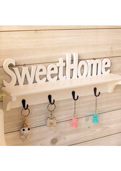 1 Adet 4 Kanca Raflar Şapka Anahtar Sahipleri Sweet Home Kelimeler Depolama Raf Asma Kancaları Duvara Monte Raf Tutucu (Yurt Dışından) fiyatları