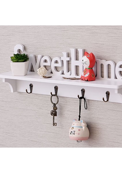 1 Adet 4 Kanca Raflar Şapka Anahtar Sahipleri Sweet Home Kelimeler Depolama Raf Asma Kancaları Duvara Monte Raf Tutucu (Yurt Dışından) modelleri