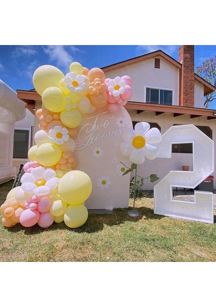 10 Adet Beyaz Papatya Çiçek Folyo Balon Plumeria Düğün Çocuk Doğum Günü Partisi Dekorasyon Bebek Duş Ins Fotoğraf Sahne (Yurt Dışından)