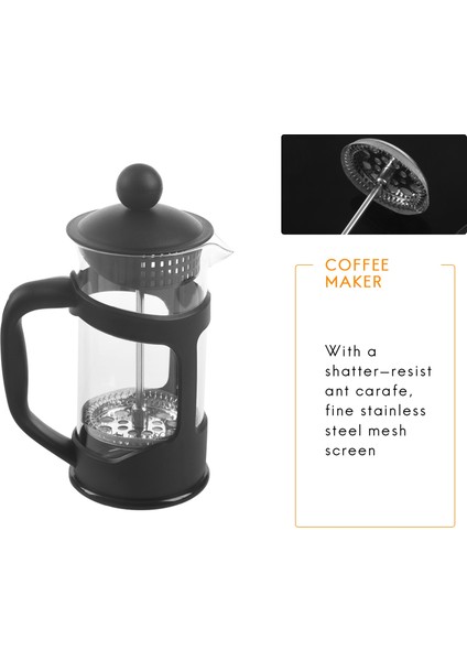 Fransız Kahve Makinesi Küçük French Press Sabah Kahvesi Için Mükemmel Üstün Filtrasyonlu Maksimum Lezzet Kahve Demleme Makinesi (Yurt Dışından)