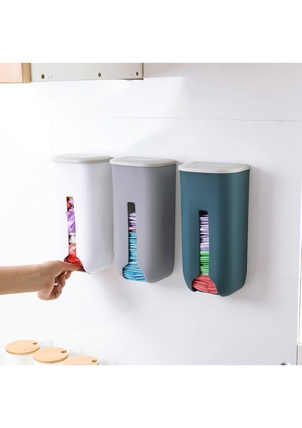 3'lü Paket Plastik Çöp Torbası Depolama Rafı Mutfak Banyo Duvara Monte Çöp Torbası Saklama Kutusu (Yurt Dışından)