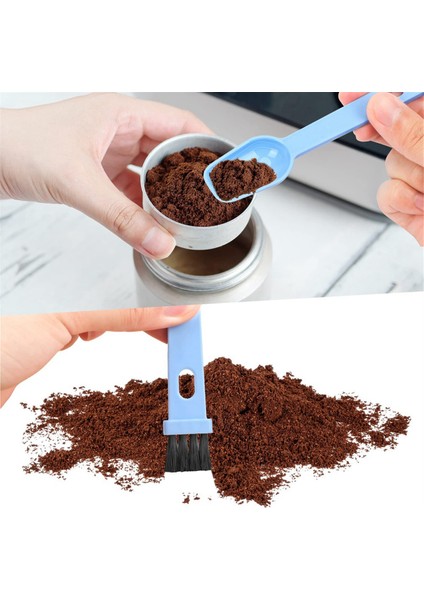 2-In-1 Kahve Öğütücü Fırçası, 8 Adet Espresso Öğütücü Fırçası Kaşıkla, Taşınabilir Kahve Çekirdeği Öğütücü Temizleyici Fırça (Yurt Dışından)