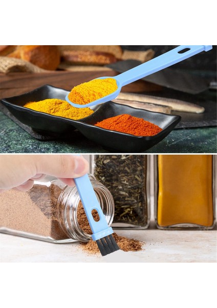 2-In-1 Kahve Öğütücü Fırçası, 8 Adet Espresso Öğütücü Fırçası Kaşıkla, Taşınabilir Kahve Çekirdeği Öğütücü Temizleyici Fırça (Yurt Dışından)