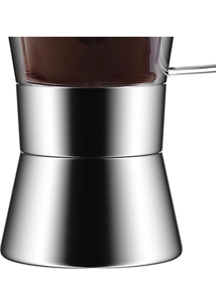 Moka Indüksiyonlu Set Üstü Espresso Makinesi, Cam Üstlü ve Paslanmaz Çelik Espresso Moka Pot, Klasik Italyan Kahve Makinesi, 240ML (Yurt Dışından)