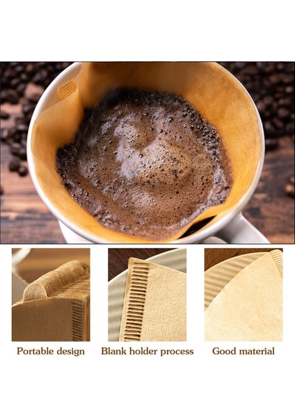 200 Adet Kahve Filtresi Doğal Ağartılmamış Kahve Filtreleri Koni Kağıt Tek Kullanımlık Kahve Filtreleri Üzerine Dökün ve Damla (Yurt Dışından) fiyatları