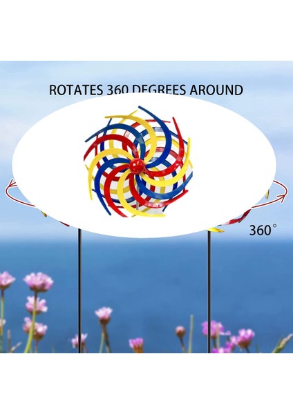 Renkli Rüzgar Spinner Söğüt Açık Bahçe Veranda Çim Için Çift Yönlü 360 Derece Yel Değirmenleri Bırakır (Yurt Dışından)