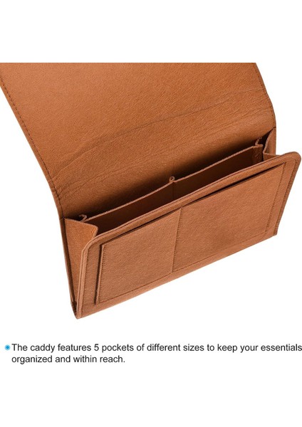 Başucu Organizatör, Yatak Başucu Organizatör Asılı 5 Cep Yumuşak Keçe Yatak Cepleri Başucu Depolama Organizatör Kahverengi (Yurt Dışından) fiyatları