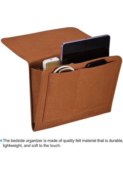 Başucu Organizatör, Yatak Başucu Organizatör Asılı 5 Cep Yumuşak Keçe Yatak Cepleri Başucu Depolama Organizatör Kahverengi (Yurt Dışından) modelleri