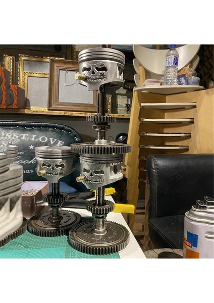 Oyma Piston Kafatası Yüz Gerçekçi Kafatası Heykel Adam Kafa Heykeli Ofis Ev Masa Hediyeler Cadılar Bayramı (Yurt Dışından)