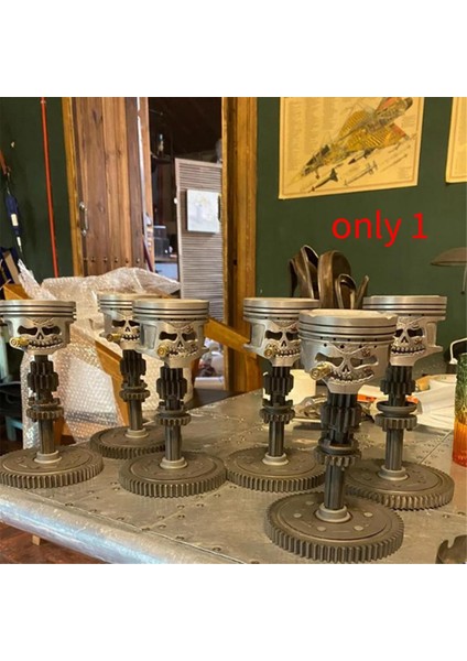 Oyma Piston Kafatası Yüz Gerçekçi Kafatası Heykel Adam Kafa Heykeli Ofis Ev Masa Hediyeler Cadılar Bayramı (Yurt Dışından)