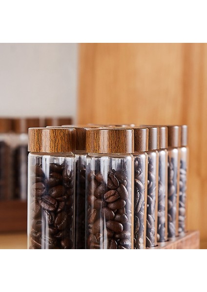 Tek Doz Kahve Çekirdeği Depolama Tüpleri Kahve Çekirdeği Mahzeni Ahşap Teşhir Standı ve Huni Espresso Aksesuarları (Yurt Dışından) indirimleri