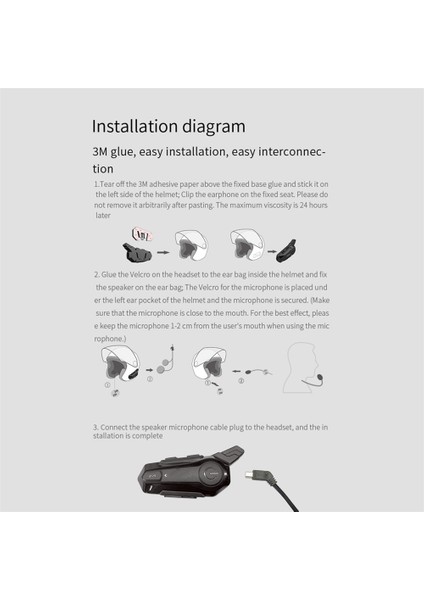 Bt5.0 Motosiklet Kulaklık Interkom Ara Bağlantı Açık Havada Sürüş Kaskı Kulaklık, Dsp+ Gürültü Azaltma Fonksiyonu ile (Yurt Dışından)