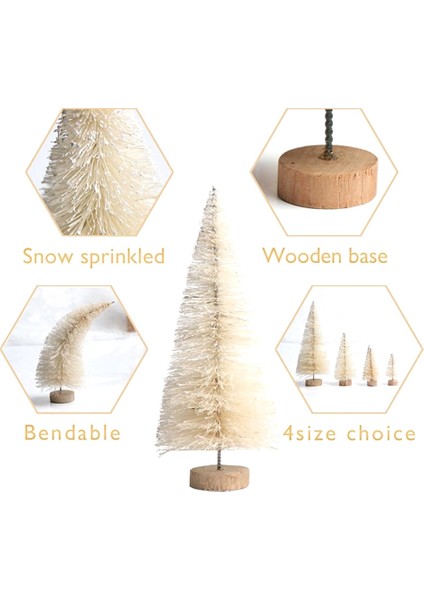 Mini Noel Ağacı Süslemeleri, Şişe Fırçası Noel Masa Süslemeleri Yapay Minyatür Noel (Yurt Dışından)