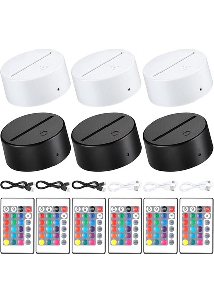 3D Gece LED Işık Lamba Tabanı 16 Renk LED Işık Ekran Tabanı, Uzaktan Kumanda ve USB Kablosu Ile, Restoran Odası Mağazası Için (Yurt Dışından)