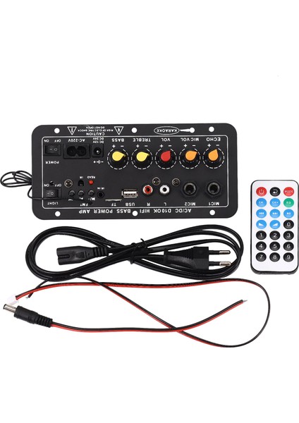 Dijital Bluetooth Stereo Amplifikatör Kurulu Subwoofer Çift Mikrofon Karaoke Amplifikatörler 8-12 Inç Hoparlör Için Ab Tak (Yurt Dışından)