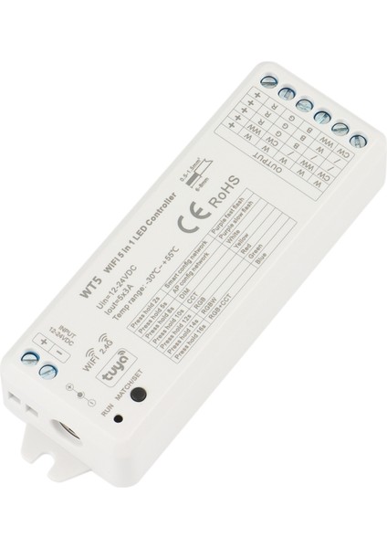 Tuya LED Denetleyici 5 In 1 Dimmer Cct Rgb Rgbw Rgbww Rgbcct Şerit Akıllı Yaşam Wifi 2.4g Rf Uzaktan Kumanda 12-24 V Wt5 (Yurt Dışından)