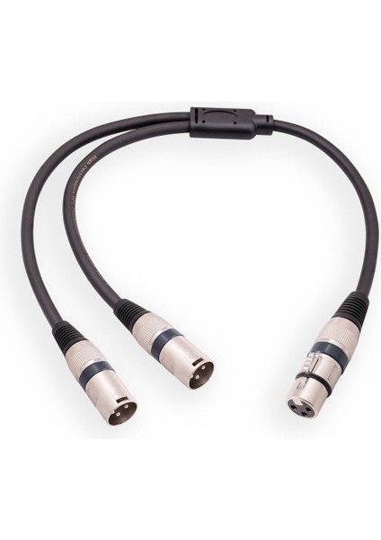 3 Pin Xlr Dişi - Çift Xlr Erkek Y Ayırıcı Kablo, Xlr Ayırıcı Kablo, Mikrofon Ayırıcı Kablosu Ses Adaptörü, 50CM, A (Yurt Dışından)
