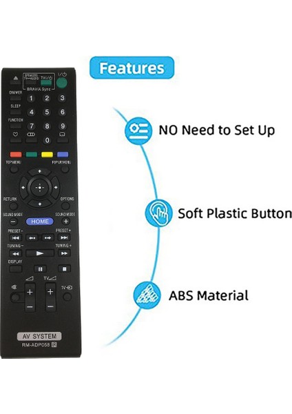 -ADP058 Uzaktan Kumanda Ev Sineması Blu-Ray Uzaktan Kumanda BDV-E280 BDV-E380 Uzaktan Kumanda (Yurt Dışından) modelleri