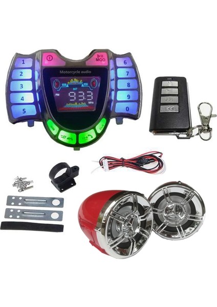 Motosiklet Ses Stereo Hoparlörler Kablosuz Bluetooth Mp3 Çalar Su Geçirmez Fm Ses Motorlu Scooter Bisiklet Atv Utv Için (Yurt Dışından)