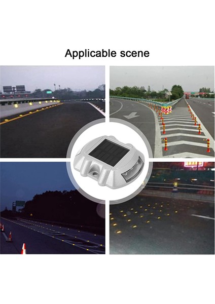 Yeniden Kullanılabilir Güneş Yolu, 2 Adet 6 LED Saplama Işıkları Zemin Bahçe Çim Yolu Güverte Dock Beyaz Uyarı Işıkları (2 Adet) (Yurt Dışından)