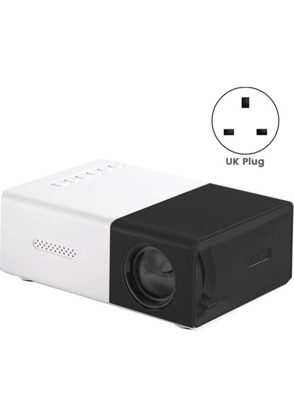 Okul Sezonu Çok Fonksiyonlu Sınıf Mini Projektör LED Mini Kablosuz 1080P Hd Projektör, Ingiltere Fişli, Siyah-Beyaz (Yurt Dışından)