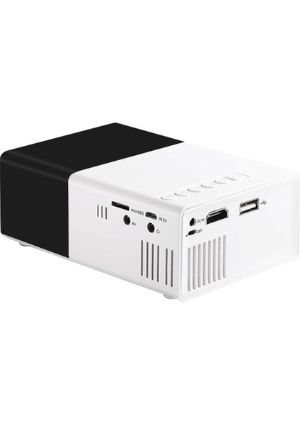 Okul Sezonu Çok Fonksiyonlu Sınıf Mini Projektör LED Mini Kablosuz 1080P Hd Projektör, Ingiltere Fişli, Siyah-Beyaz (Yurt Dışından)